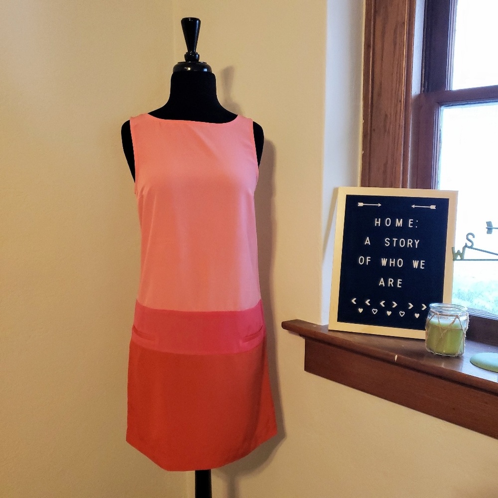 H&M Colorblock Pink Shift Dress 6
